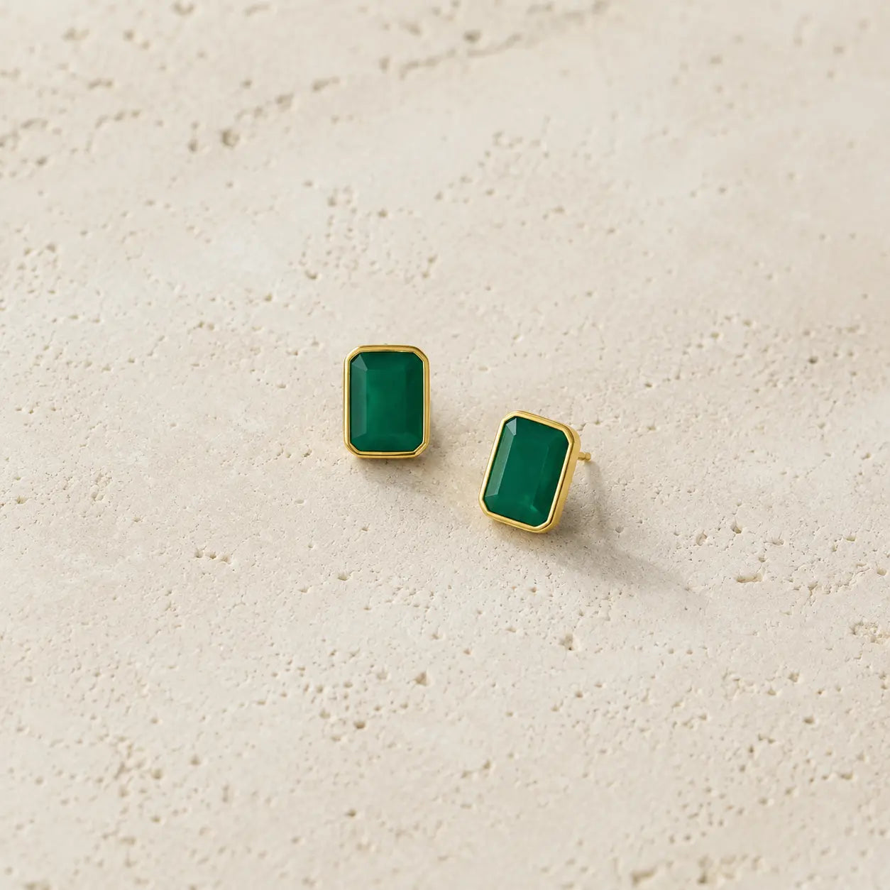 Emerald Green Onyx Studs