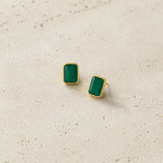Emerald Green Onyx Studs
