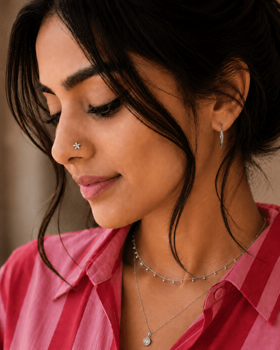 Champa Nose Pin - Handcrafted Floral Design