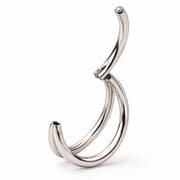The Reya Double Band Nose Ring made of 92.5 sterling silver featuring fine parallel bands for a layered look.