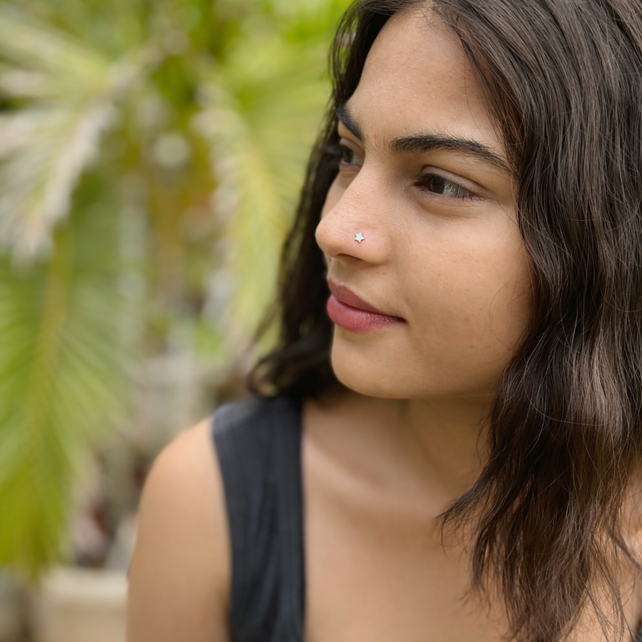 The Everyday Nose Pin Trio - White Rhodium