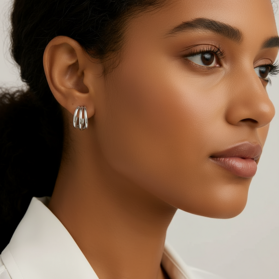 Trinity Hoop Earrings