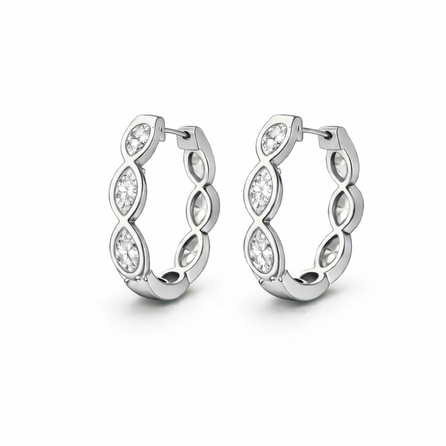 Marquise Diamond Hoops