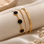 Carbon Bracelet - Black Onyx Beads