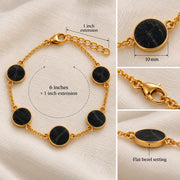 Carbon Bracelet - Black Onyx Beads