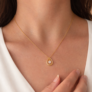 Aura Solitaire Diamond Necklace (Pear)