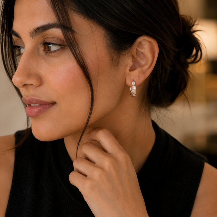 Linea Diamond Hoops