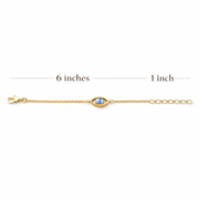 Netra - The contemporary evil eye bracelet featuring a blue eye charm in 18k gold vermeil on a delicate chain.
